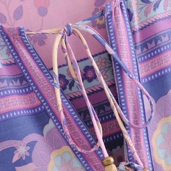 HP🎉Boho Chic Gypsy Vintage Floral Maxi Dress - Picture 12 of 13